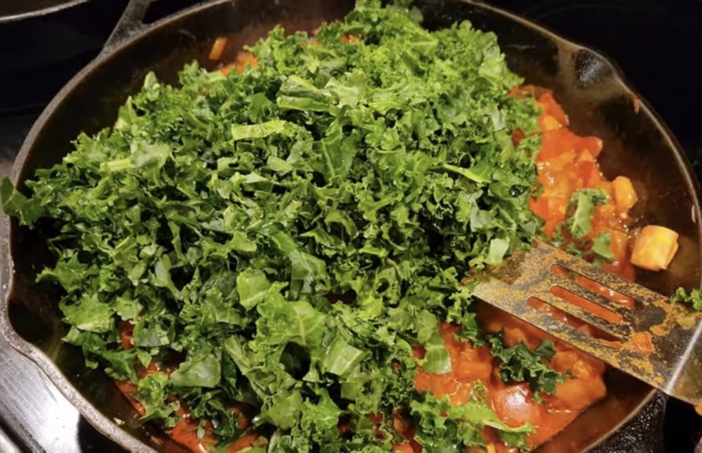 sukuma wiki kale in a pan